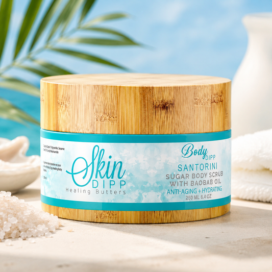 Skin Dipp Healing Butters - Body Dipp Sugar Scrub - Santorini