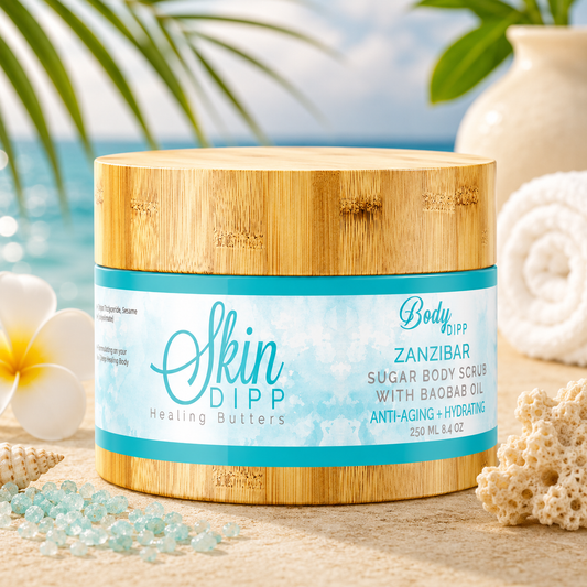Skin Dipp Healing Butters - Body Dipp Sugar Scrub - Zanzibar